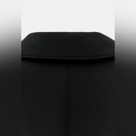 BNWT ZARA WOMEN TAILORED DOUBLE BREASTED COAT ZW COLLECTION LONG COAT BLACK XS - Picture 12 of 13